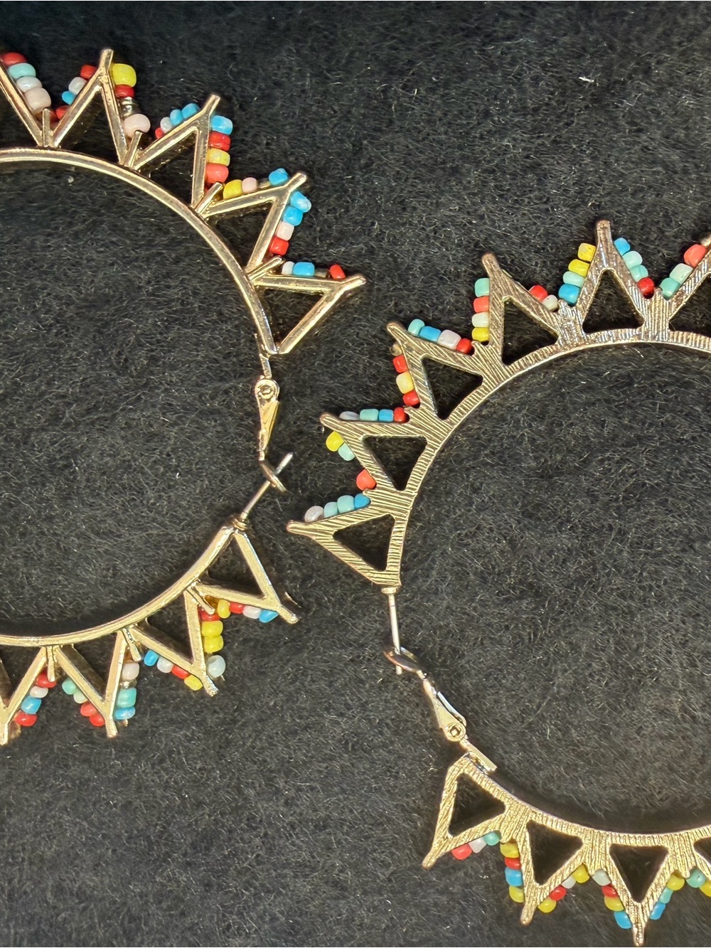 Multicolor Beaded Sunburst Hoop Earrings - Women Jewelry